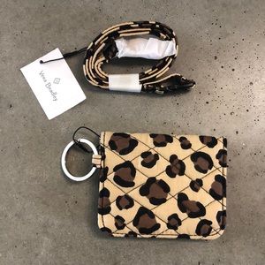 Vera Bradley leopard print card holder and lanyard NWT
